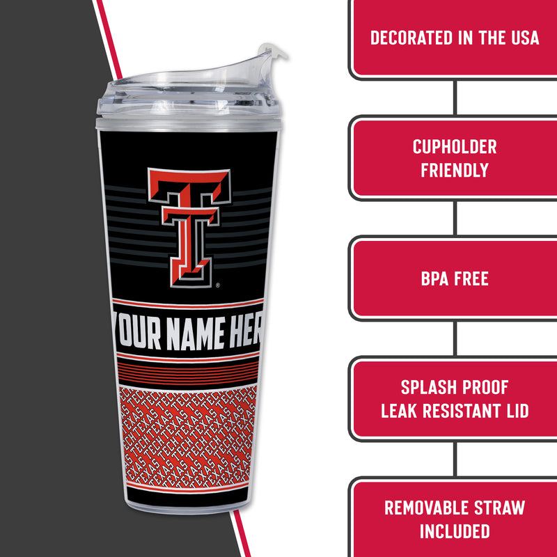 Texas Tech Red Raiders Personalized 24-Oz Hinged Lid Tumbler