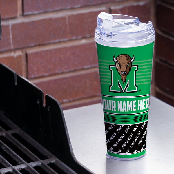 Marshall Thundering Herd Personalized 24-Oz Hinged Lid Tumbler