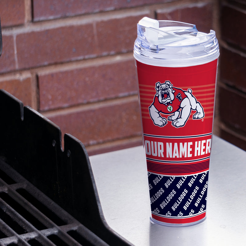 Fresno State Bulldogs Personalized 24-Oz Hinged Lid Tumbler