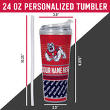 Fresno State Bulldogs Personalized 24-Oz Hinged Lid Tumbler