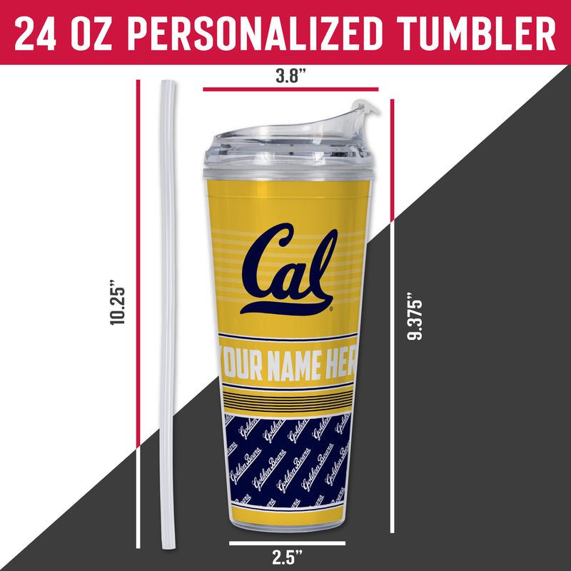 Cal Berkeley Golden Bears Personalized 24-Oz Hinged Lid Tumbler