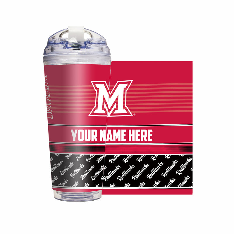 Miami of Ohio Redhawks Personalized 24-Oz Hinged Lid Tumbler