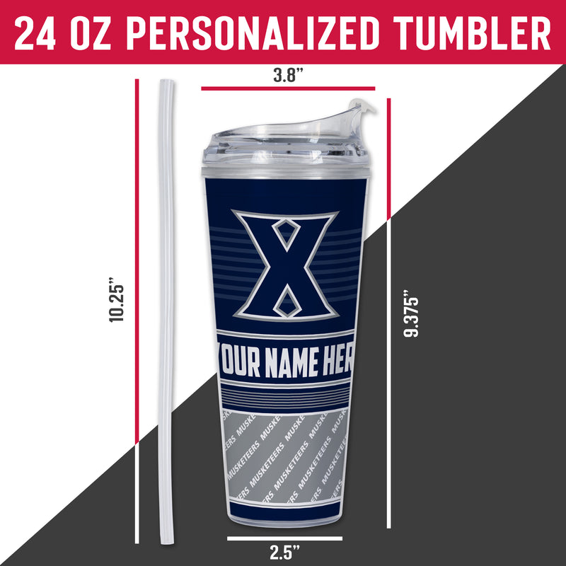 Xavier Musketeers Personalized 24-Oz Hinged Lid Tumbler