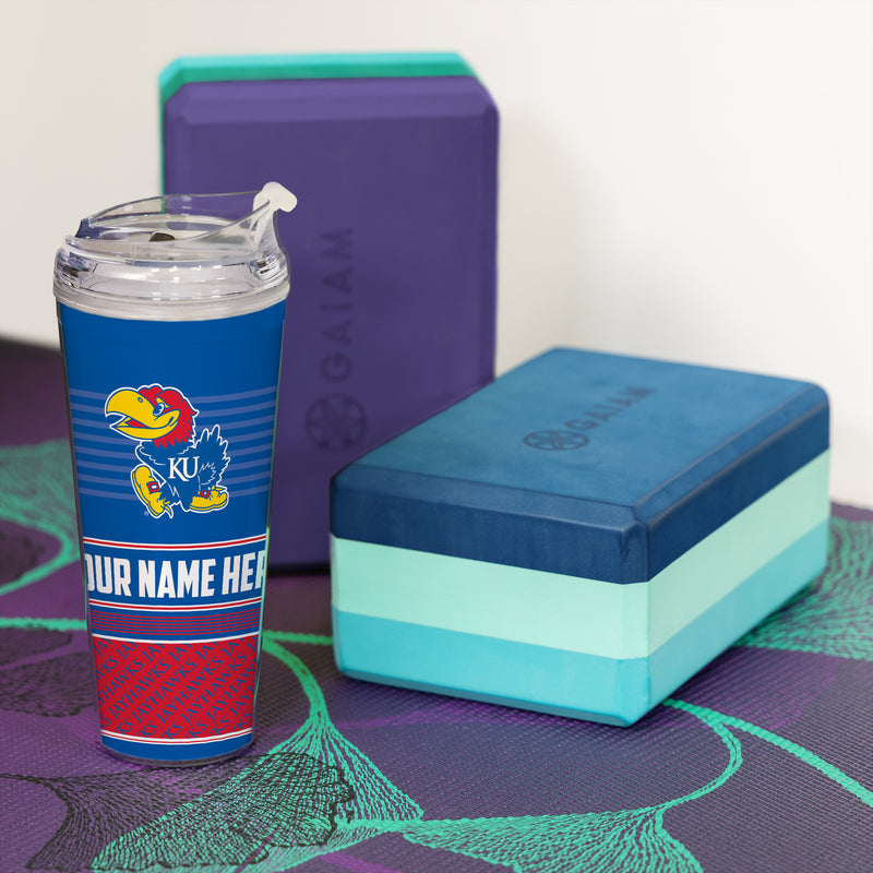 Kansas Jayhawks Personalized 24-Oz Hinged Lid Tumbler