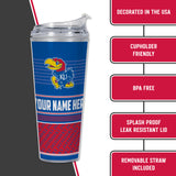 Kansas Jayhawks Personalized 24-Oz Hinged Lid Tumbler