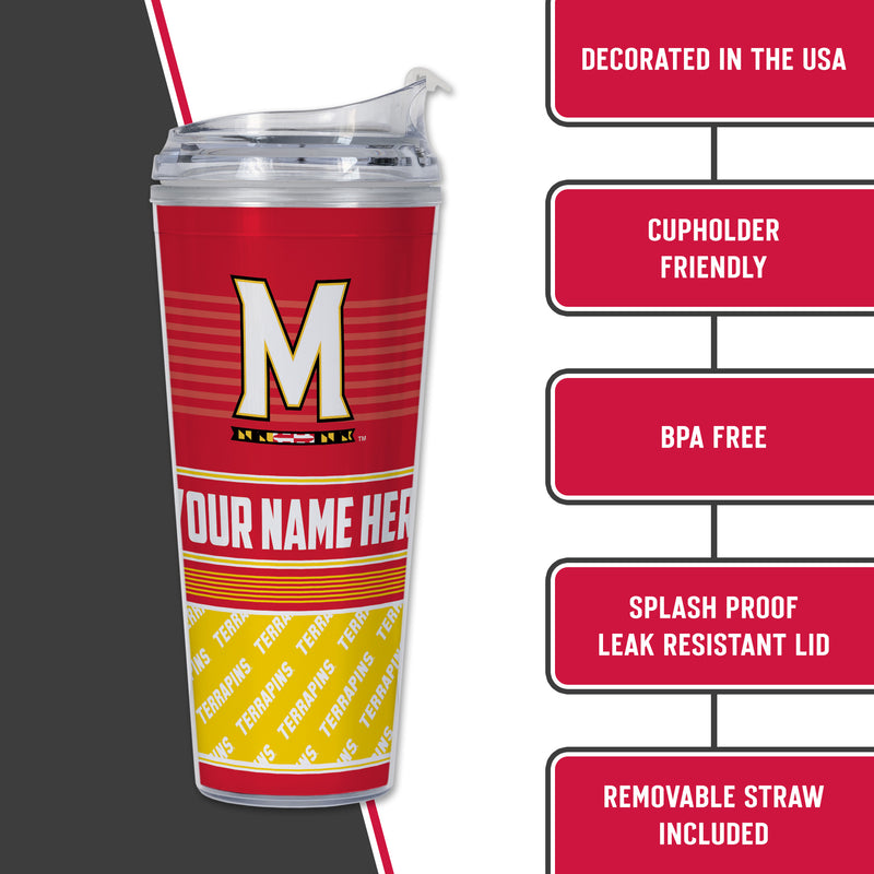 Maryland Terrapins Personalized 24-Oz Hinged Lid Tumbler