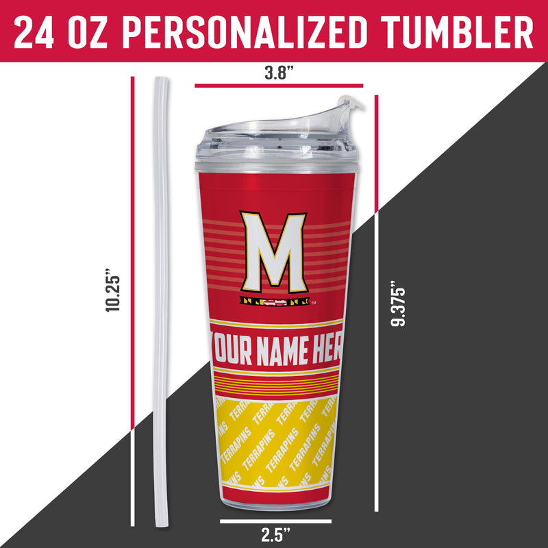 Maryland Terrapins Personalized 24-Oz Hinged Lid Tumbler