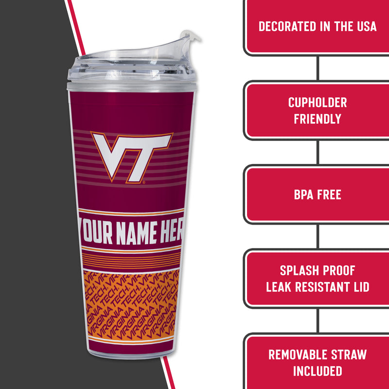 Virginia Tech Hokies Personalized 24-Oz Hinged Lid Tumbler