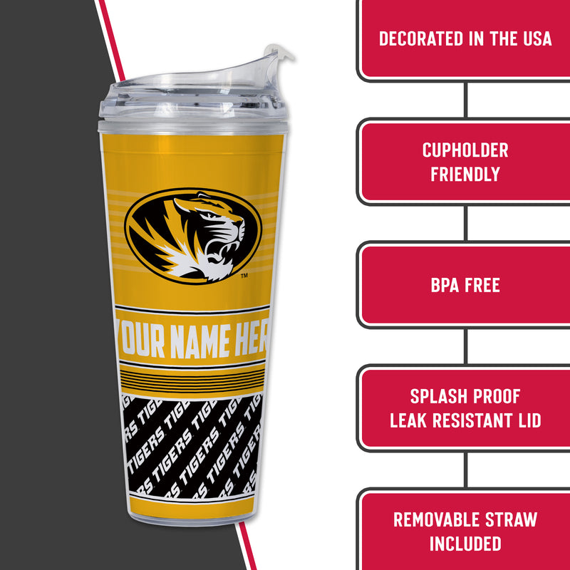 Missouri Tigers Personalized 24-Oz Hinged Lid Tumbler