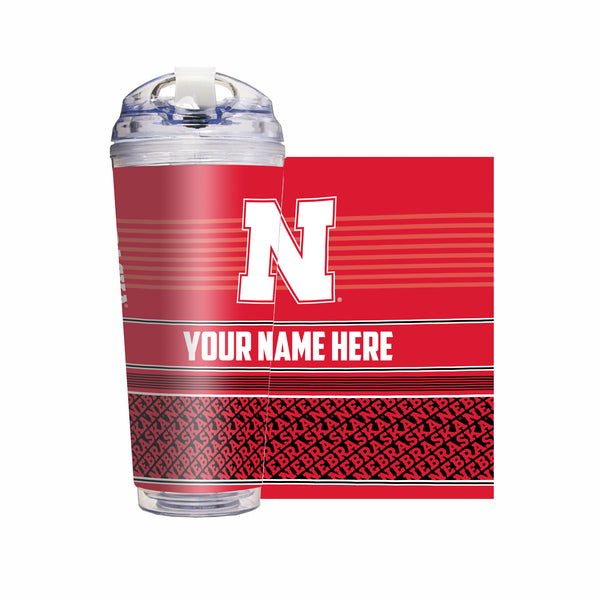 Nebraska Cornhuskers Personalized 24-Oz Hinged Lid Tumbler