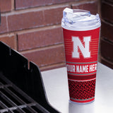 Nebraska Cornhuskers Personalized 24-Oz Hinged Lid Tumbler