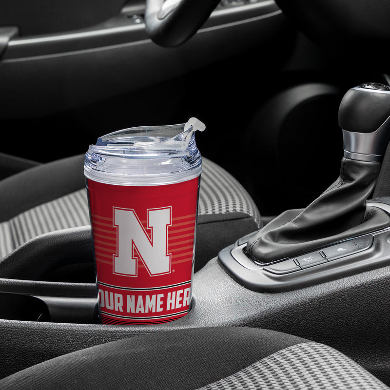 Nebraska Cornhuskers Personalized 24-Oz Hinged Lid Tumbler