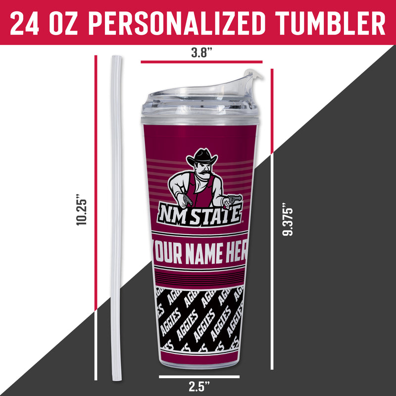 New Mexico State Aggies Personalized 24-Oz Hinged Lid Tumbler