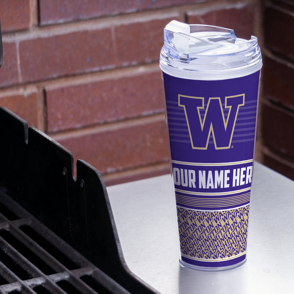 Washington Huskies Personalized 24-Oz Hinged Lid Tumbler