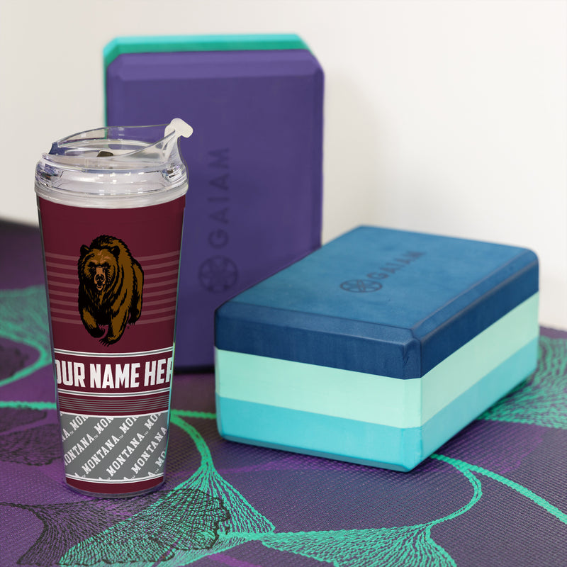 Montana Grizzlies Personalized 24-Oz Hinged Lid Tumbler