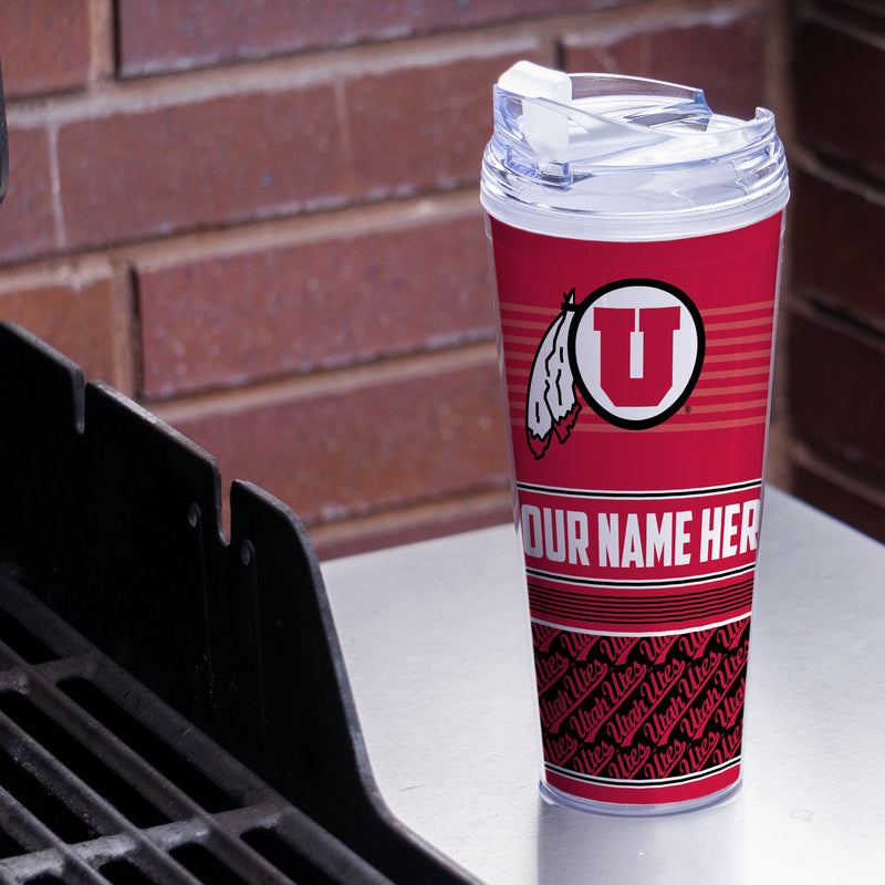 Utah Utes Personalized 24-Oz Hinged Lid Tumbler