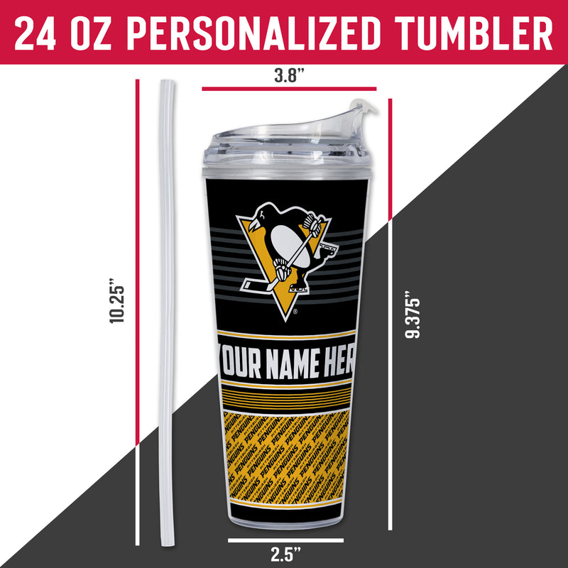 Pittsburgh Penguins Personalized 24-Oz Hinged Lid Tumbler