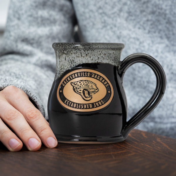 Jacksonville Jaguars 14-oz Two-Tone Tall Belly Mug, Handmade Large Ceramic Coffee Mug With Team Logo, Premium Deneen Pottery Made in USA