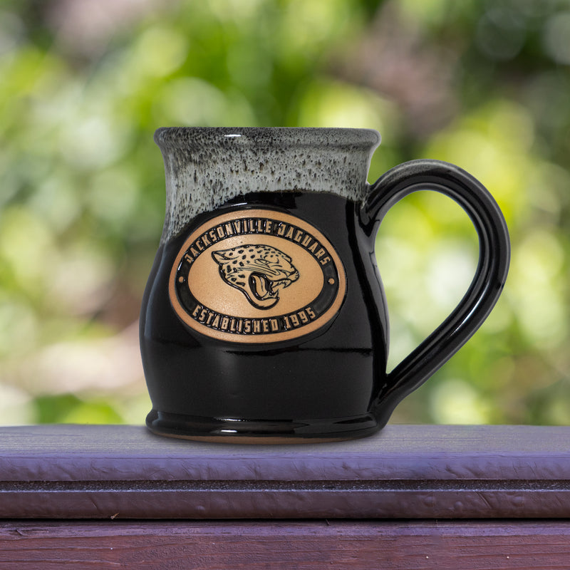 Jacksonville Jaguars 14-oz Two-Tone Tall Belly Mug, Handmade Large Ceramic Coffee Mug With Team Logo, Premium Deneen Pottery Made in USA