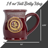 Florida State Seminoles 14-oz Two-Tone Tall Belly Mug, Handmade Large Ceramic Coffee Mug With Team Logo, Premium Deneen Pottery Made in USA