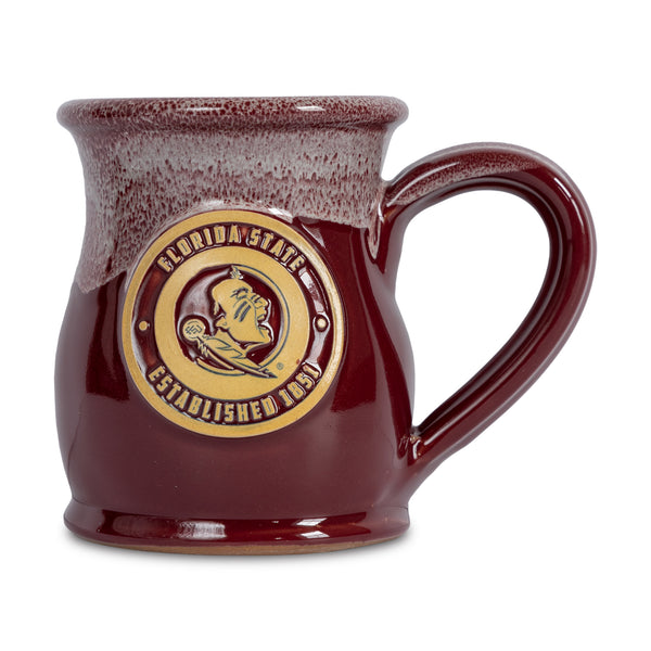 Florida State Seminoles 14-oz Two-Tone Tall Belly Mug, Handmade Large Ceramic Coffee Mug With Team Logo, Premium Deneen Pottery Made in USA