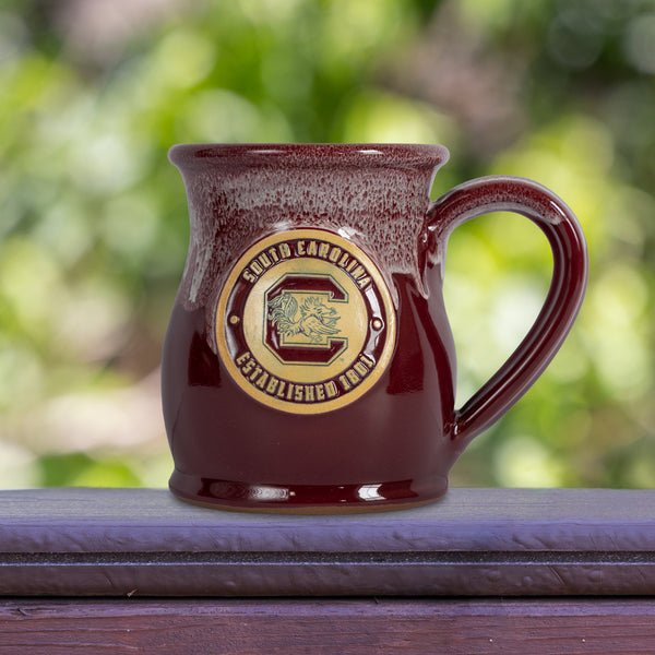 South Carolina Gamecocks 14-oz Two-Tone Tall Belly Mug, Handmade Large Ceramic Coffee Mug With Team Logo, Premium Deneen Pottery Made in USA