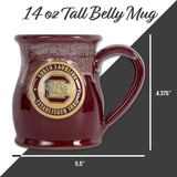 South Carolina Gamecocks 14-oz Two-Tone Tall Belly Mug, Handmade Large Ceramic Coffee Mug With Team Logo, Premium Deneen Pottery Made in USA