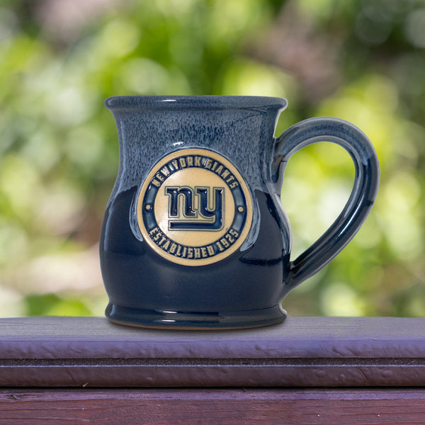 New York Giants 14-oz Two-Tone Tall Belly Mug, Handmade Large Ceramic Coffee Mug With Team Logo, Premium Deneen Pottery Made in USA