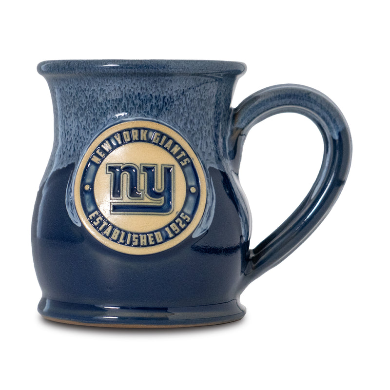 New York Giants 14-oz Two-Tone Tall Belly Mug, Handmade Large Ceramic Coffee Mug With Team Logo, Premium Deneen Pottery Made in USA