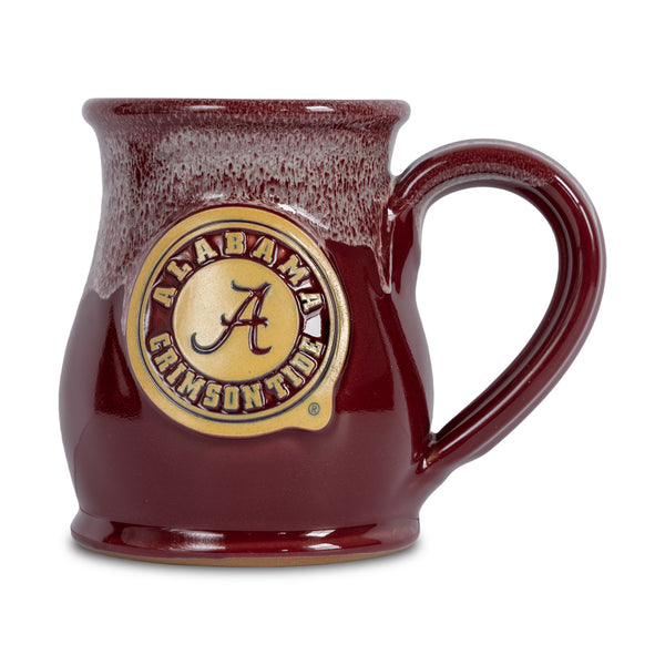Alabama Crimson Tide 14-oz Two-Tone Tall Belly Mug, Handmade Large Ceramic Coffee Mug With Team Logo, Premium Deneen Pottery Made in USA