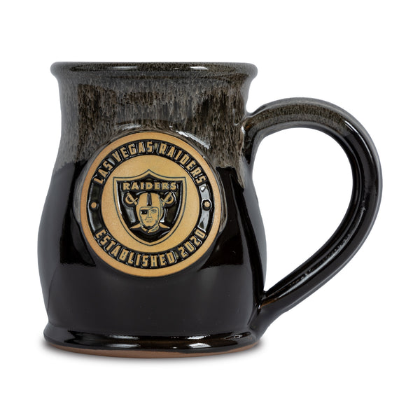Las Vegas Raiders 14-oz Two-Tone Tall Belly Mug, Handmade Large Ceramic Coffee Mug With Team Logo, Premium Deneen Pottery Made in USA