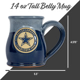 Dallas Cowboys 14-oz Two-Tone Tall Belly Mug, Handmade Large Ceramic Coffee Mug With Team Logo, Premium Deneen Pottery Made in USA