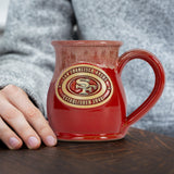 San Francisco 49ers 14-oz Two-Tone Tall Belly Mug, Handmade Large Ceramic Coffee Mug With Team Logo, Premium Deneen Pottery Made in USA