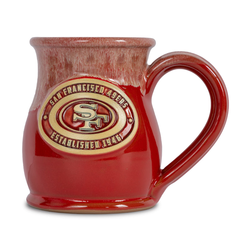 San Francisco 49ers 14-oz Two-Tone Tall Belly Mug, Handmade Large Ceramic Coffee Mug With Team Logo, Premium Deneen Pottery Made in USA