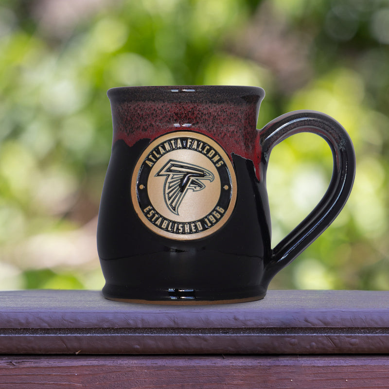 Atlanta Falcons 14-oz Two-Tone Tall Belly Mug, Handmade Large Ceramic Coffee Mug With Team Logo, Premium Deneen Pottery Made in USA
