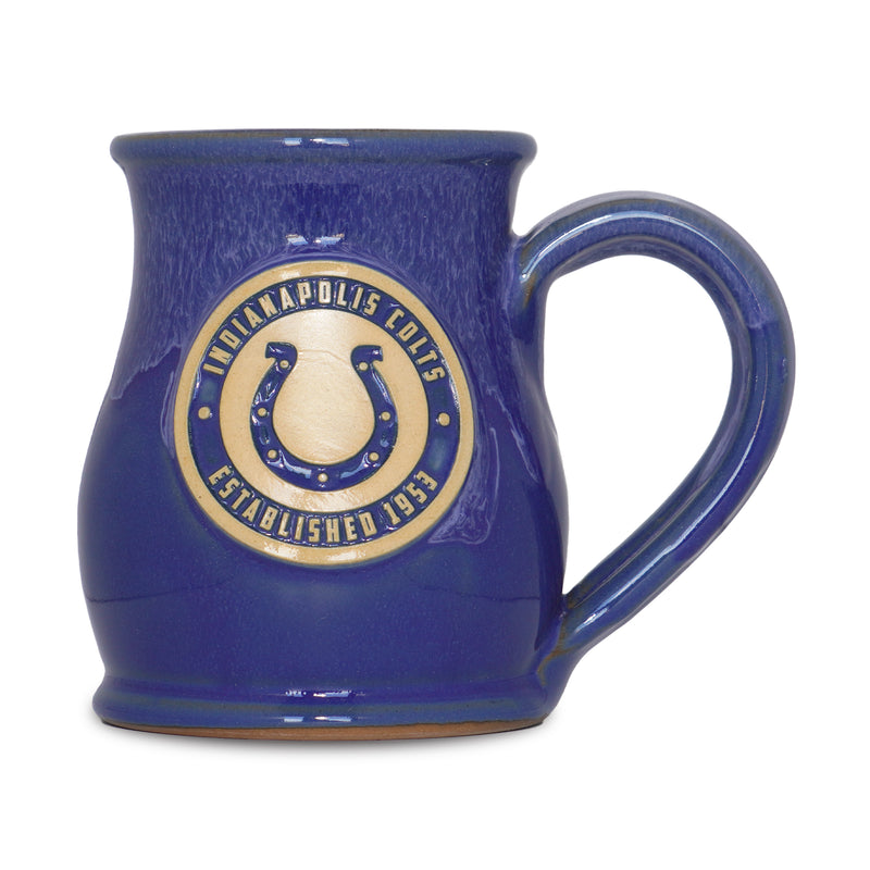 Indianapolis Colts 14-oz Two-Tone Tall Belly Mug, Handmade Large Ceramic Coffee Mug With Team Logo, Premium Deneen Pottery Made in USA