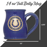 Indianapolis Colts 14-oz Two-Tone Tall Belly Mug, Handmade Large Ceramic Coffee Mug With Team Logo, Premium Deneen Pottery Made in USA