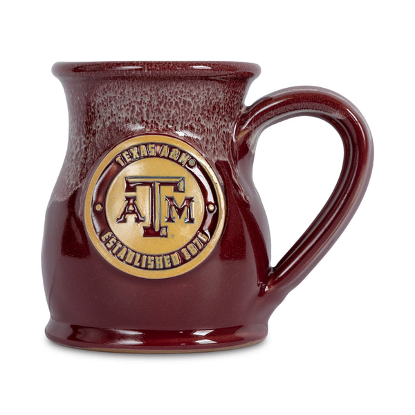 Texas A&M Aggies 14-oz Two-Tone Tall Belly Mug, Handmade Large Ceramic Coffee Mug With Team Logo, Premium Deneen Pottery Made in USA