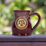 Texas A&M Aggies 14-oz Two-Tone Tall Belly Mug, Handmade Large Ceramic Coffee Mug With Team Logo, Premium Deneen Pottery Made in USA