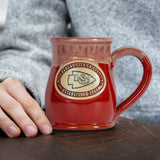 Kansas City Chiefs 14-oz Two-Tone Tall Belly Mug, Handmade Large Ceramic Coffee Mug With Team Logo, Premium Deneen Pottery Made in USA