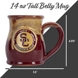 Southern California Trojans 14-oz Two-Tone Tall Belly Mug, Handmade Large Ceramic Coffee Mug With Team Logo, Premium Deneen Pottery Made in USA
