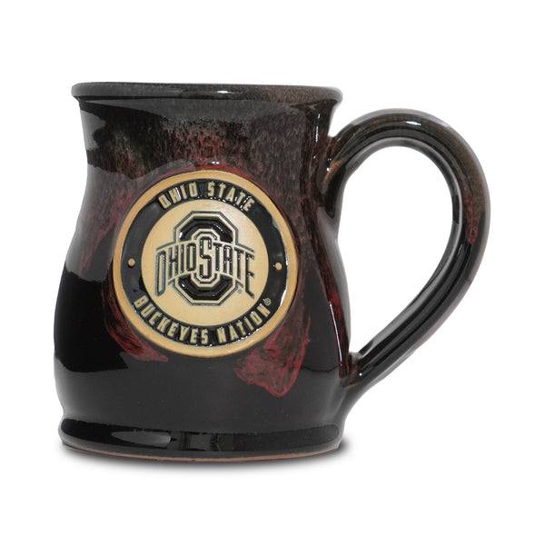 Ohio State Buckeyes 14-oz Two-Tone Tall Belly Mug, Handmade Large Ceramic Coffee Mug With Team Logo, Premium Deneen Pottery Made in USA