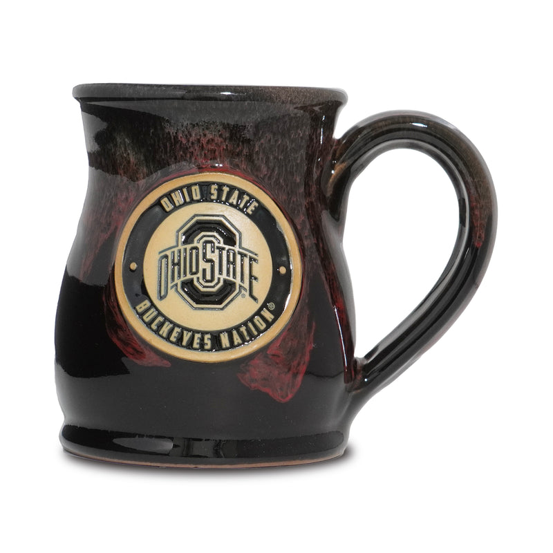 Ohio State Buckeyes 14-oz Two-Tone Tall Belly Mug, Handmade Large Ceramic Coffee Mug With Team Logo, Premium Deneen Pottery Made in USA