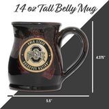Ohio State Buckeyes 14-oz Two-Tone Tall Belly Mug, Handmade Large Ceramic Coffee Mug With Team Logo, Premium Deneen Pottery Made in USA