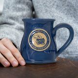 Kansas Jayhawks 14-oz Two-Tone Tall Belly Mug, Handmade Large Ceramic Coffee Mug With Team Logo, Premium Deneen Pottery Made in USA