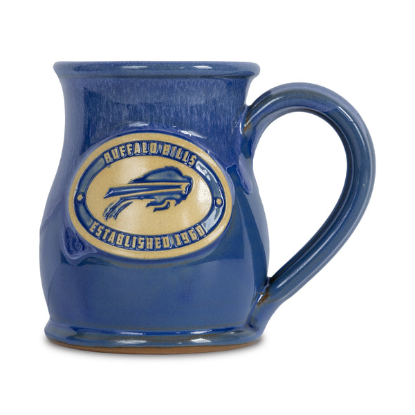 Buffalo Bills 14-oz Two-Tone Tall Belly Mug, Handmade Large Ceramic Coffee Mug With Team Logo, Premium Deneen Pottery Made in USA