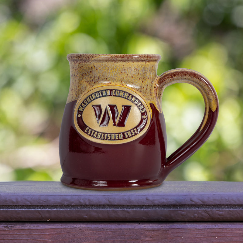 Washington Commanders 14-oz Two-Tone Tall Belly Mug, Handmade Large Ceramic Coffee Mug With Team Logo, Premium Deneen Pottery Made in USA