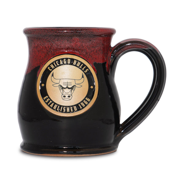 Chicago Bulls 14-oz Two-Tone Tall Belly Mug, Handmade Large Ceramic Coffee Mug With Team Logo, Premium Deneen Pottery Made in USA