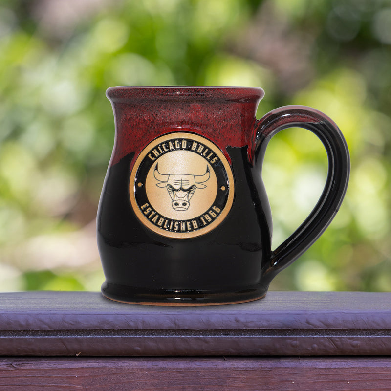 Chicago Bulls 14-oz Two-Tone Tall Belly Mug, Handmade Large Ceramic Coffee Mug With Team Logo, Premium Deneen Pottery Made in USA