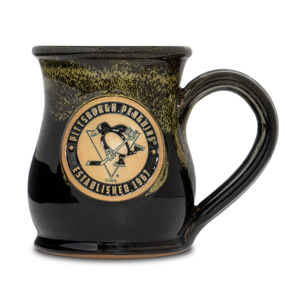Pittsburgh Penguins 14-oz Two-Tone Tall Belly Mug, Handmade Large Ceramic Coffee Mug With Team Logo, Premium Deneen Pottery Made in USA